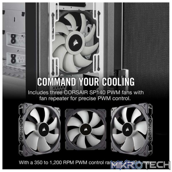 Corsair Carbide Series 678C White E-ATX Chassis with Tempered Glass side panel - Image 7